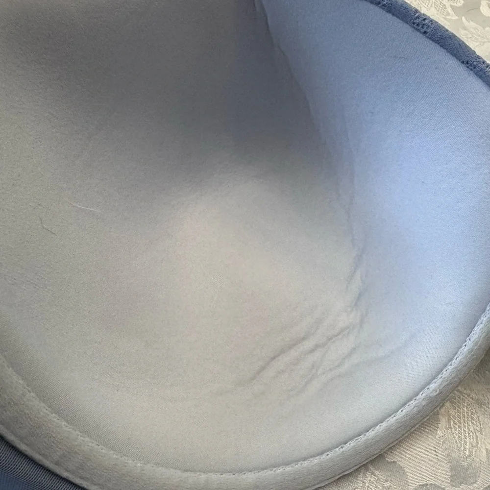 Cacique Lightly Lined T Shirt Bra Plus Size 46D Blue Lace‎ Logo Sexy Underwire